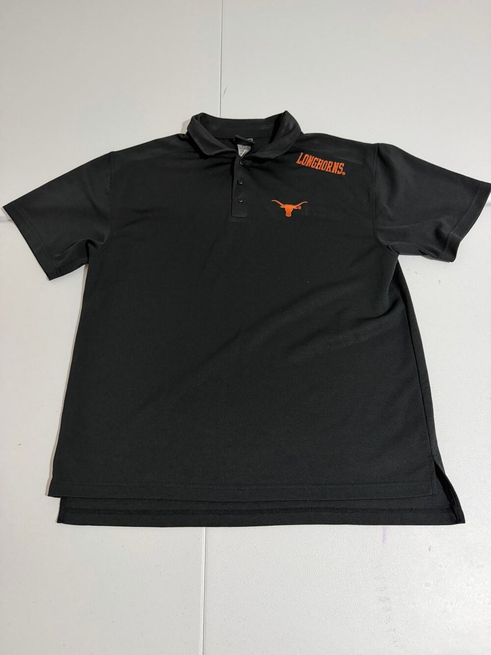 Texas Longhorns Polo Shirt Men’s Large Black Embroidered Logo Genuine Stuff